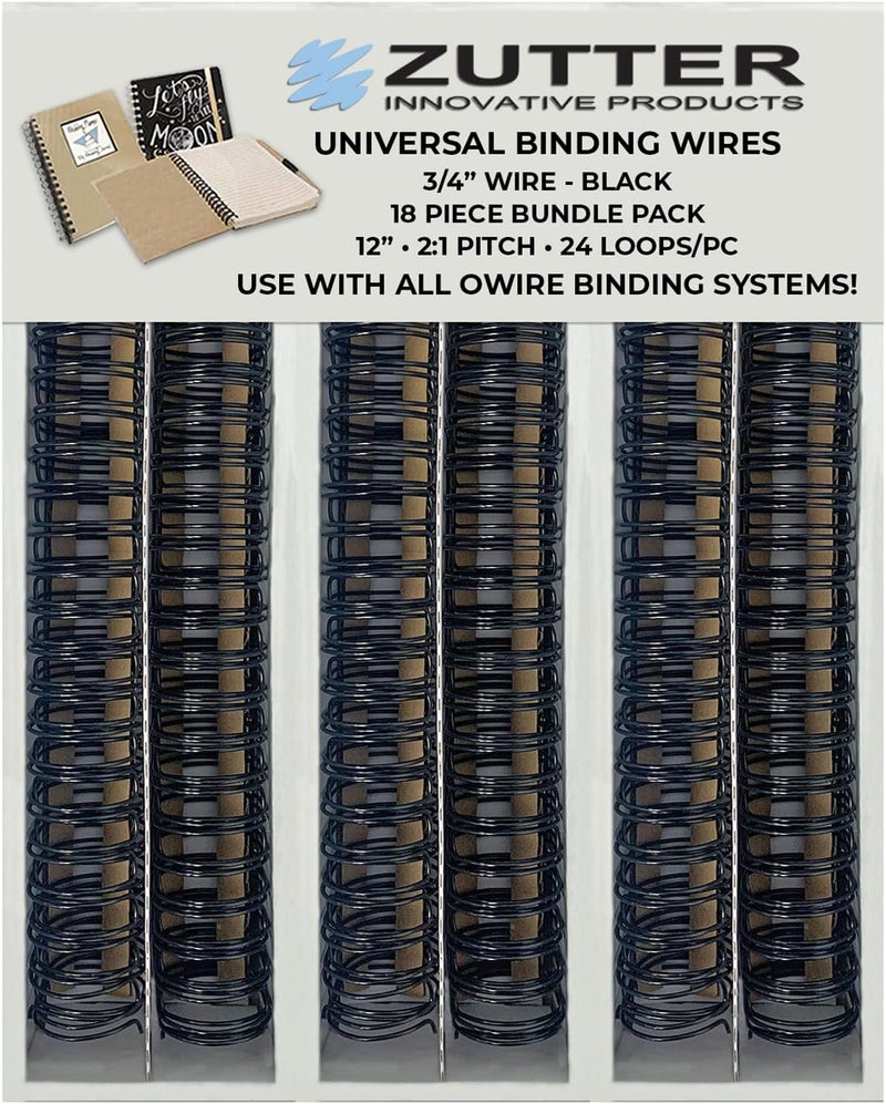 Binding Wires - Black Bundle Pack - Use with Any and All owire Binding Systems! ( Binding Wires 3/4" - Black 18 Piece Bundle Pack)